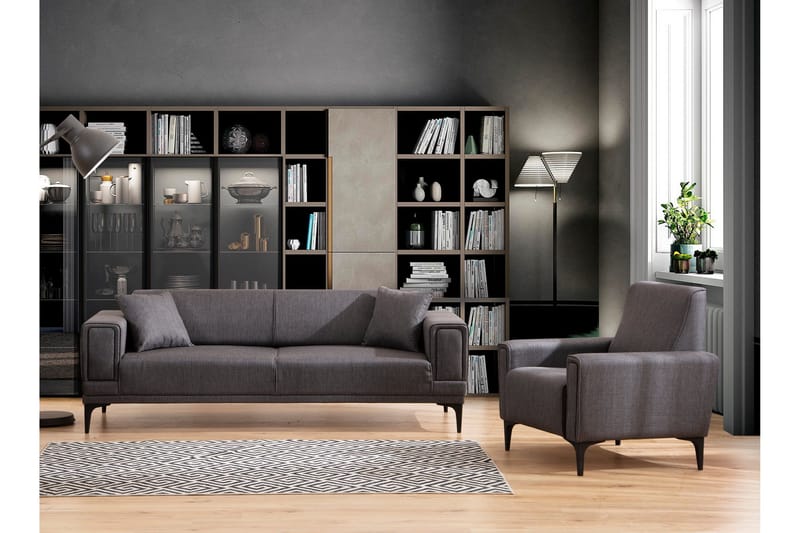 Naoko 3-seter Sovesofa - Mørkegrå - Møbler - Sofaer - Sovesofaer - 3 seters sovesofa