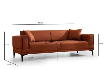 Naoko 3-seter Sovesofa - Rød - Møbler - Sofaer - Sovesofaer - 3 seters sovesofa