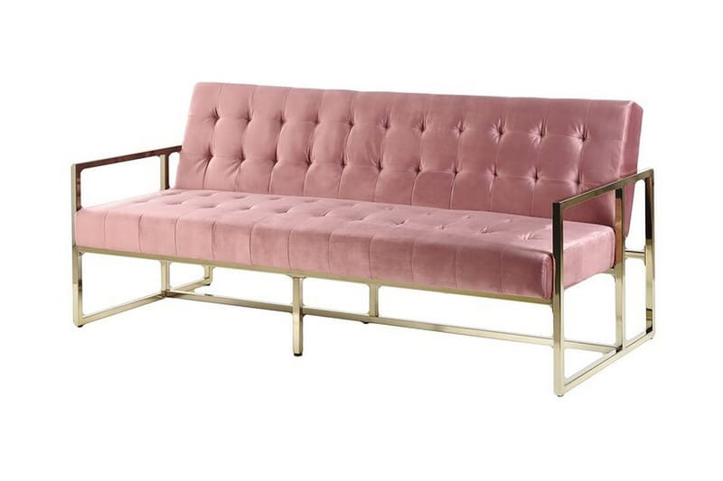 Ordsbo 3-seter Sovesofa - Fløyel / Rosa - Møbler - Sofaer - Sovesofaer - 3 seters sovesofa