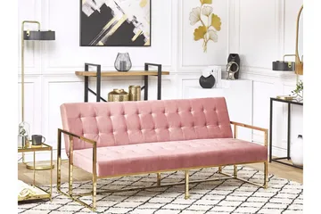Ordsbo 3-seter Sovesofa - Fløyel / Rosa - Møbler - Sofaer - Sovesofaer - 3 seters sovesofa