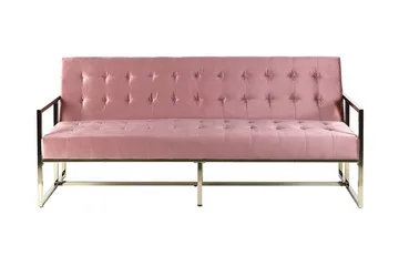 Ordsbo 3-seter Sovesofa - Fløyel / Rosa - Møbler - Sofaer - Sovesofaer - 3 seters sovesofa