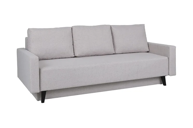 Oviedo 3-seter Sovesofa med Oppbevaring 95x215 cm i Stoff, Grå