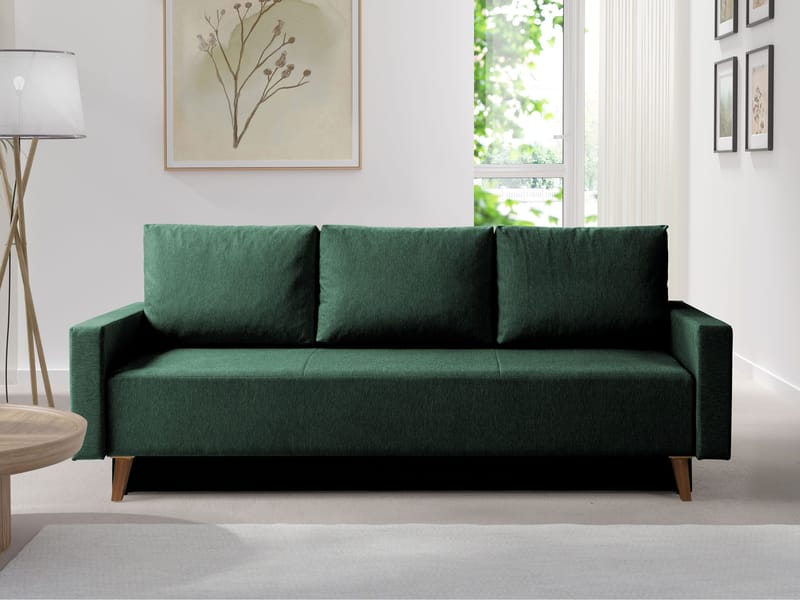 3-seters sovesofa OVIEDO Verita 75 - Mørkegrønn - Møbler - Sofaer - Sovesofaer - 3 seters sovesofa