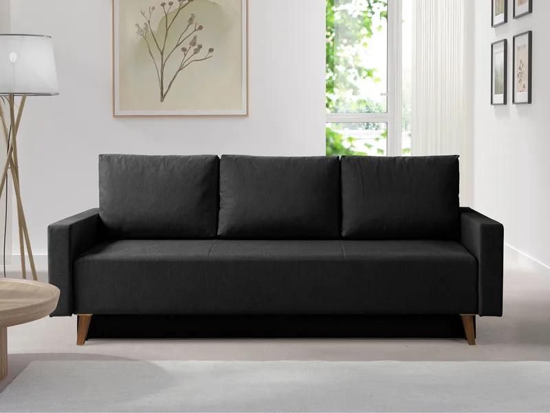 3-seters sovesofa OVIEDO Verita 98 - Svart - Møbler - Sofaer - Sovesofaer - 3 seters sovesofa