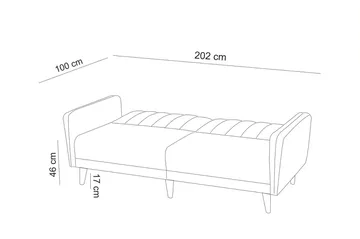 Pattyn Sovesofa 3-seter - Beige - Møbler - Sofaer - Sovesofaer - 3 seters sovesofa