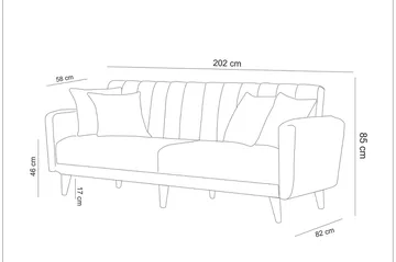Pattyn Sovesofa 3-seter - Beige - Møbler - Sofaer - Sovesofaer - 3 seters sovesofa