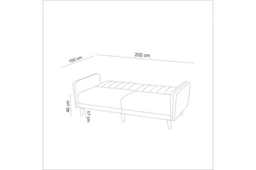 Pattyn Sovesofa i Stoff med Trebein - Blå - Møbler - Sofaer - Sovesofaer - 3 seters sovesofa