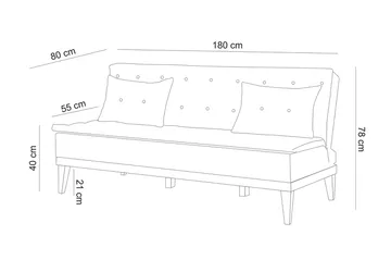 Raguel Sovesofa 3-seter - Mørkeblå - Møbler - Sofaer - Sovesofaer - 3 seters sovesofa