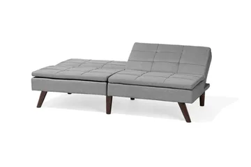 Ronne 2-seter Sengbar Rektangulær Sovesofa i Stoff med Trebein - Grå - Møbler - Sofaer - Sovesofaer - 3 seters sovesofa