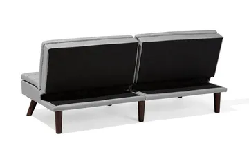 Ronne 2-seter Sengbar Rektangulær Sovesofa i Stoff med Trebein - Grå - Møbler - Sofaer - Sovesofaer - 3 seters sovesofa