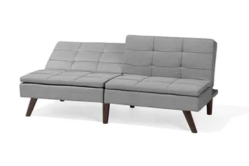 Ronne 2-seter Sengbar Rektangulær Sovesofa i Stoff med Trebein - Grå - Møbler - Sofaer - Sovesofaer - 3 seters sovesofa