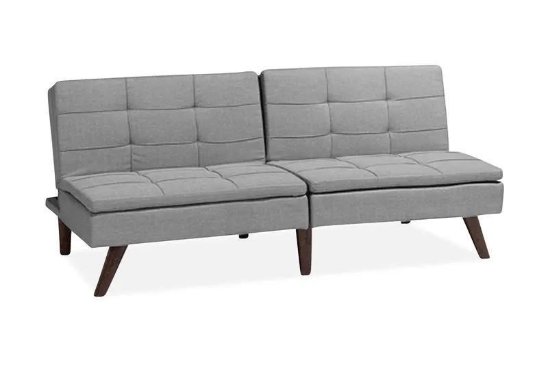 Ronne 2-seter Sengbar Rektangulær Sovesofa i Stoff med Trebein, Grå