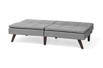 Ronne 2-seter Sengbar Rektangulær Sovesofa i Stoff med Trebein - Grå - Møbler - Sofaer - Sovesofaer - 3 seters sovesofa