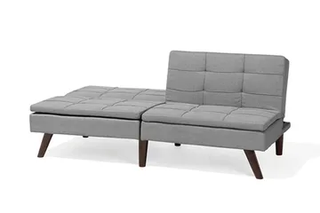 Ronne 2-seter Sengbar Rektangulær Sovesofa i Stoff med Trebein - Grå - Møbler - Sofaer - Sovesofaer - 3 seters sovesofa
