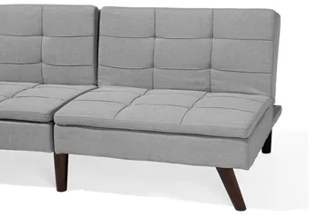 Ronne 2-seter Sengbar Rektangulær Sovesofa i Stoff med Trebein - Grå - Møbler - Sofaer - Sovesofaer - 3 seters sovesofa