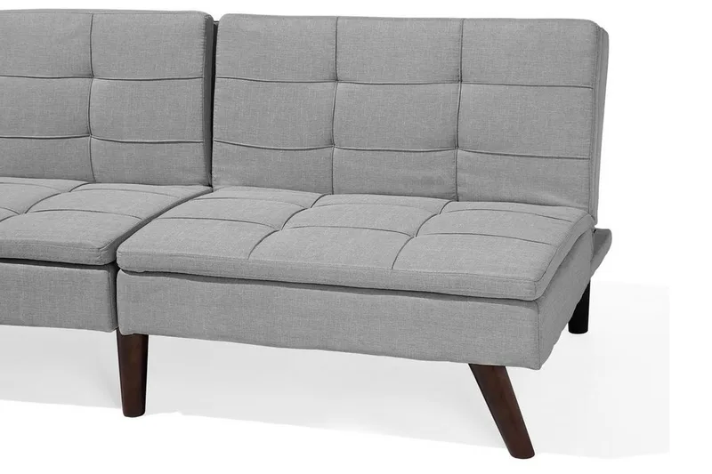 Ronne 2-seter Sengbar Rektangulær Sovesofa i Stoff med Trebein - Grå - Møbler - Sofaer - Sovesofaer - 3 seters sovesofa