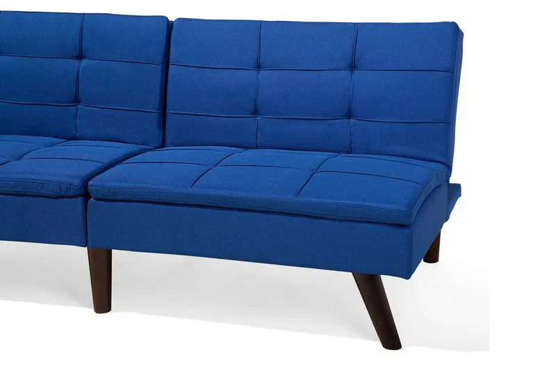 Ronne 2-seter Utfellbar Rektangulær Sovesofa i Stoff med Trebein - Blå - Møbler - Sofaer - Sovesofaer - 3 seters sovesofa