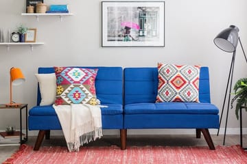 Ronne Sovesofa 180 cm - Blå - Møbler - Sofaer - Sovesofaer - 3 seters sovesofa