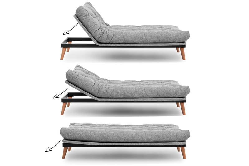 Saki Sovesofa - Lysegrå - Møbler - Sofaer - Sovesofaer - 3 seters sovesofa