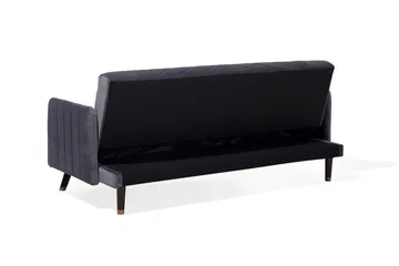 Senja 2-seter Sovesofa 200 cm i Fløyel med Treben - Grå - Møbler - Sofaer - Sovesofaer - 3 seters sovesofa