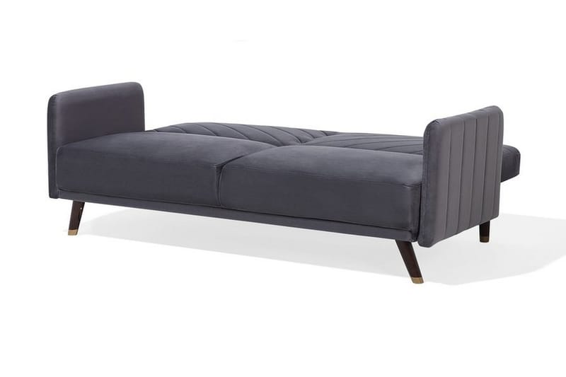 Senja 2-seter Sovesofa 200 cm i Fløyel med Treben - Grå - Møbler - Sofaer - Sovesofaer - 3 seters sovesofa