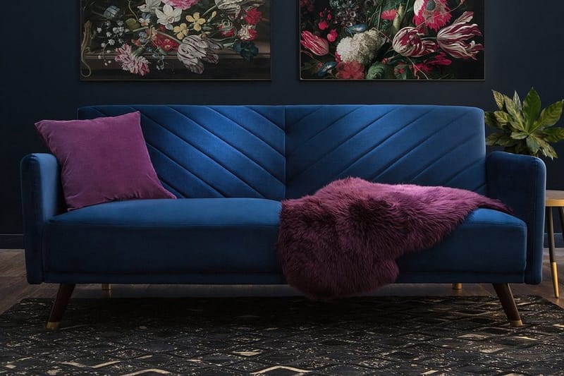 Senja Sovesofa 200 cm - Blå - Møbler - Sofaer - Sovesofaer - 3 seters sovesofa