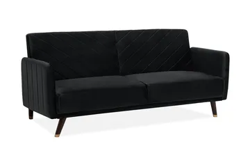 Senja Sovesofa 200 cm - Svart - Møbler - Sofaer - Sovesofaer - 3 seters sovesofa