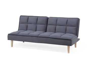Siljan 3-seter Kvadratisk Sydd Sovesofa 177 cm i Fløyel - Grå - Møbler - Sofaer - Sovesofaer - 3 seters sovesofa