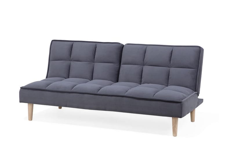 Siljan 3-seter Kvadratisk Sydd Sovesofa 177 cm i Fløyel - Grå - Møbler - Sofaer - Sovesofaer - 3 seters sovesofa