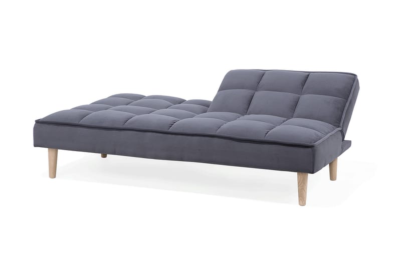Siljan 3-seter Kvadratisk Sydd Sovesofa 177 cm i Fløyel - Grå - Møbler - Sofaer - Sovesofaer - 3 seters sovesofa