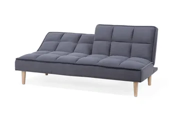 Siljan 3-seter Kvadratisk Sydd Sovesofa 177 cm i Fløyel - Grå - Møbler - Sofaer - Sovesofaer - 3 seters sovesofa