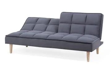 Siljan 3-seter Kvadratisk Sydd Sovesofa 177 cm i Fløyel - Grå - Møbler - Sofaer - Sovesofaer - 3 seters sovesofa
