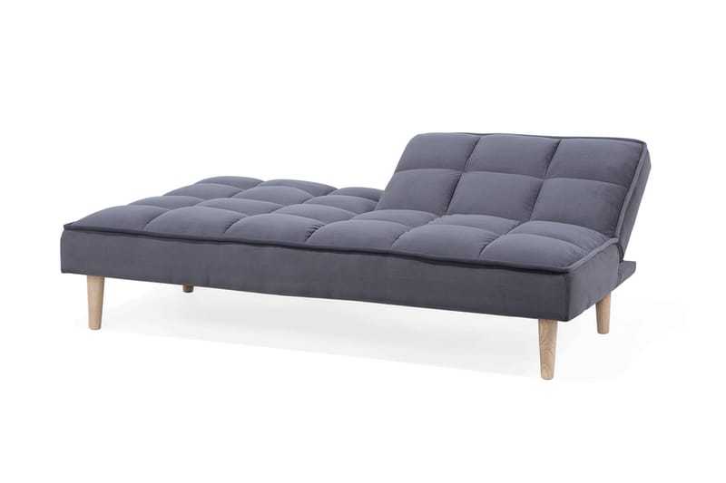 Siljan 3-seter Kvadratisk Sydd Sovesofa 177 cm i Fløyel - Grå - Møbler - Sofaer - Sovesofaer - 3 seters sovesofa