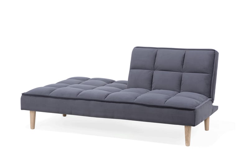 Siljan 3-seter Kvadratisk Sydd Sovesofa 177 cm i Fløyel - Grå - Møbler - Sofaer - Sovesofaer - 3 seters sovesofa