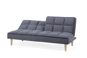 Siljan 3-seter Kvadratisk Sydd Sovesofa 177 cm i Fløyel - Grå - Møbler - Sofaer - Sovesofaer - 3 seters sovesofa