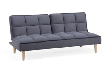 Siljan 3-seter Kvadratisk Sydd Sovesofa 177 cm i Fløyel - Grå - Møbler - Sofaer - Sovesofaer - 3 seters sovesofa