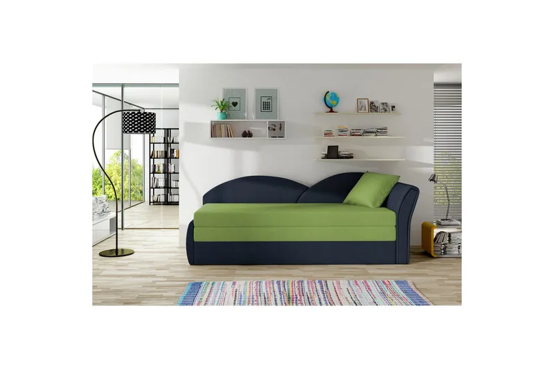 Sofa Eltap Aga 218x80x77 cm, Alova 42, Alova 79 Grønn, Blå, Høyre