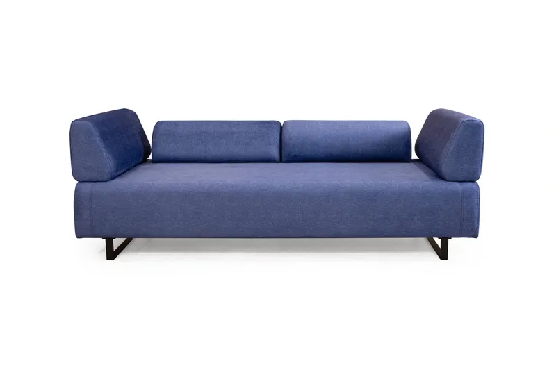 Southburn 3-seter Sovesofa 90x220 cm i Stoff med Ensidig Armlene - Blå - Møbler - Sofaer - Sovesofaer - 3 seters sovesofa