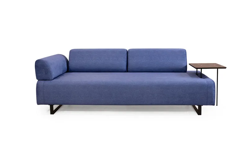Southburn 3-seter Sovesofa 90x220 cm i Stoff med Ensidig Armlene - Blå - Møbler - Sofaer - Sovesofaer - 3 seters sovesofa