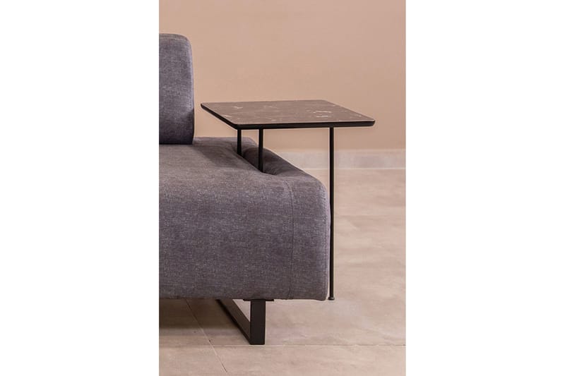 Southburn 3-seter Sovesofa 90x220 cm i Stoff med Ensidig Armlene - Svart - Møbler - Sofaer - Sovesofaer - 3 seters sovesofa
