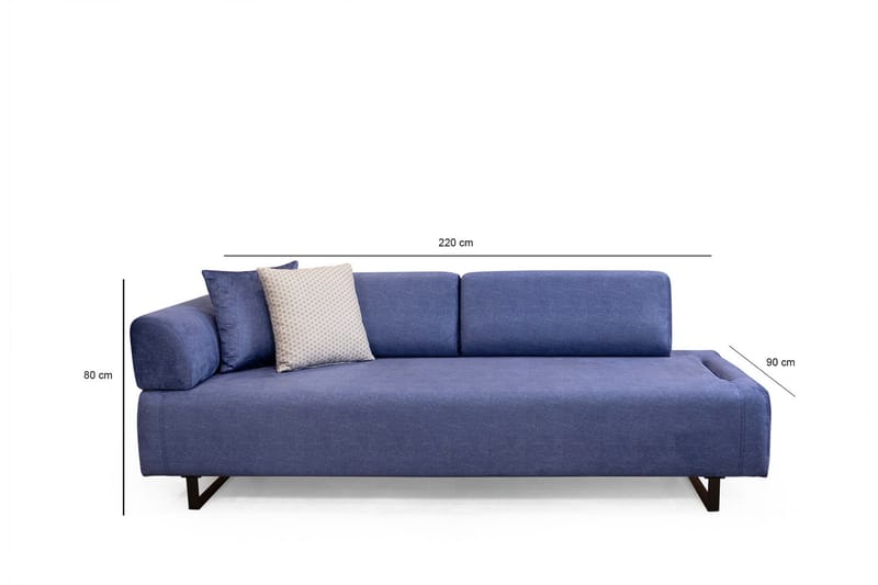 Southburn 3-seter Sovesofa 90x220 cm i Stoff med Løse Ryggputer - Blå - Møbler - Sofaer - Sovesofaer - 3 seters sovesofa