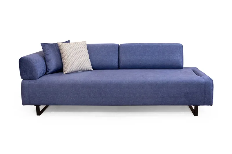 Southburn 3-seter Sovesofa 90x220 cm i Stoff med Løse Ryggputer, Blå