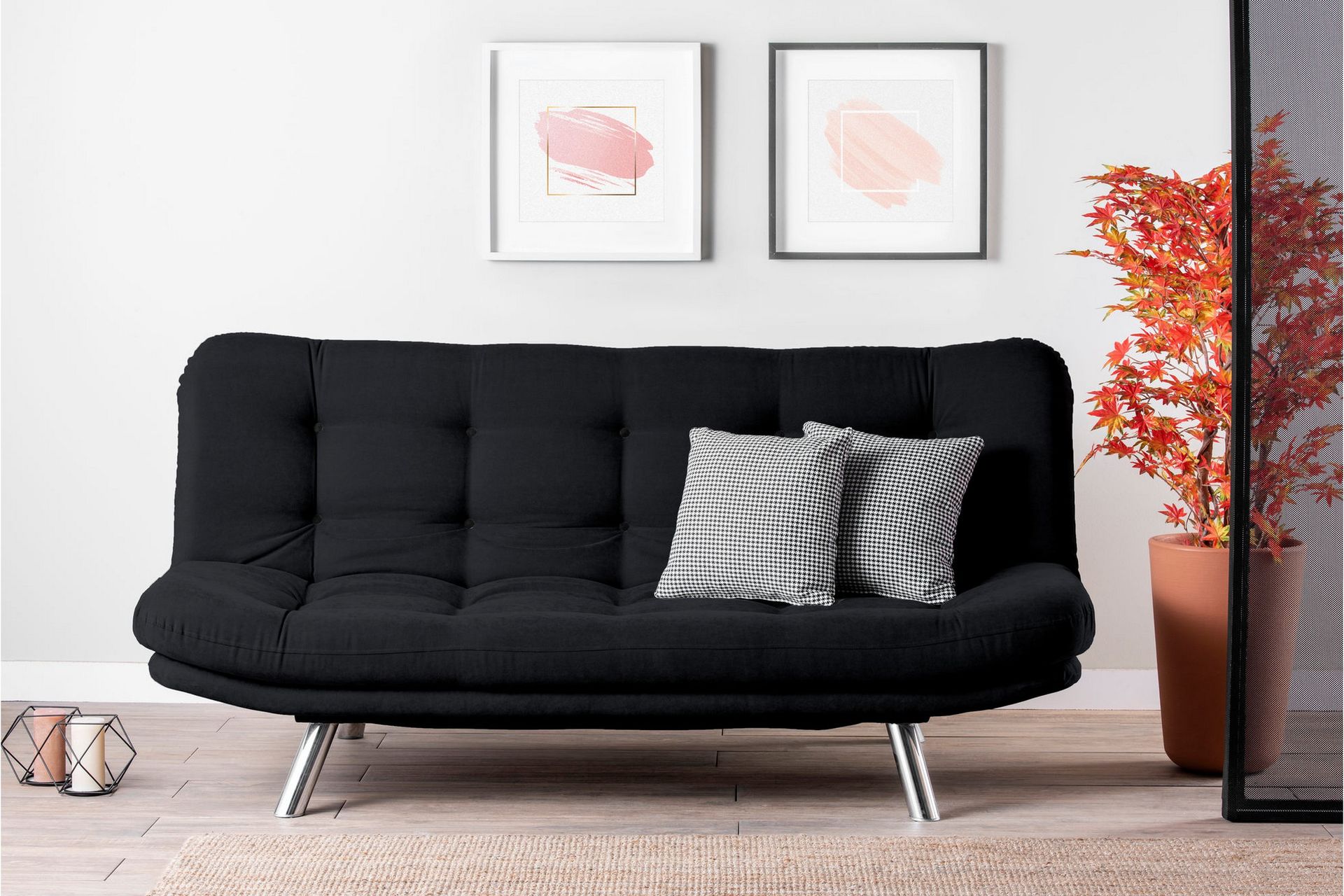 Sovesofa 3-seter Perc 200x104 cm - Svart - Møbler - Sofaer - Sovesofaer - 3 seters sovesofa