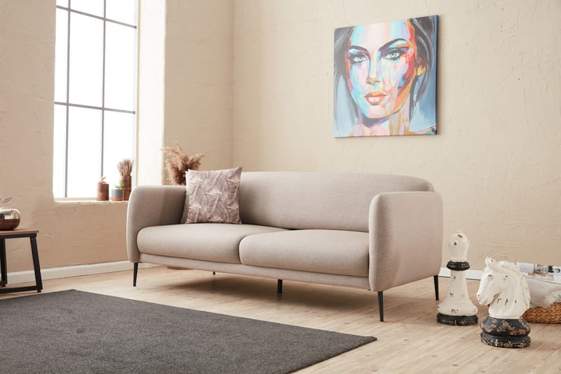 Sovesofa 3-seters Genna 180x90 cm - Beige - 3 seters sovesofa