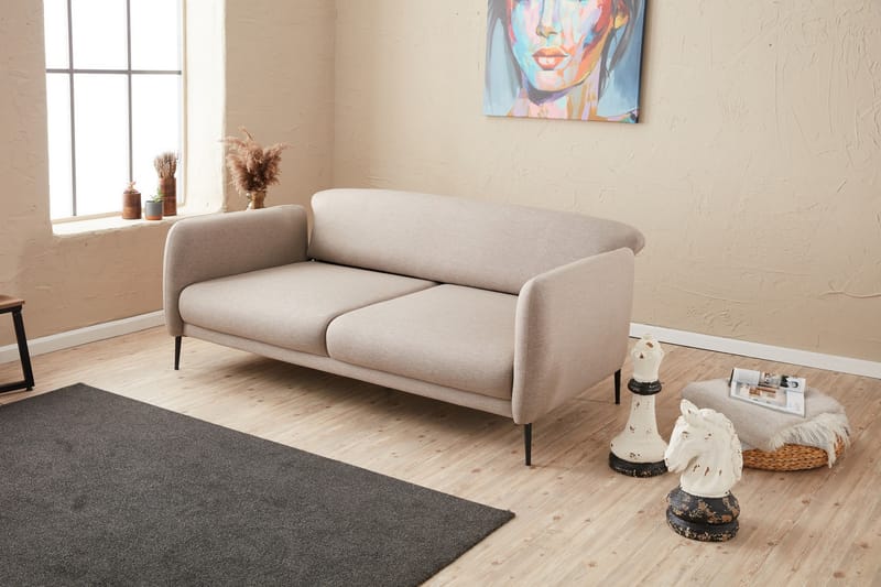 Sovesofa 3-seters Genna 180x90 cm - Beige - 3 seters sovesofa