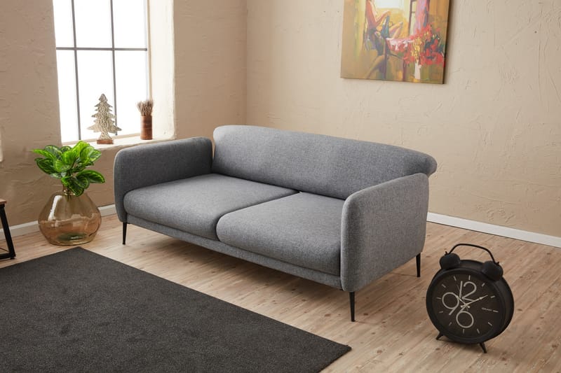 Sovesofa 3-seters Genna 180x90 cm - Grå - Møbler - Sofaer - Sovesofaer - 3 seters sovesofa