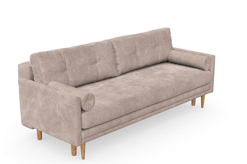 Sovesofa Alory med Oppbevaring 3-seter - Mørkbeige - 3 seters sovesofa