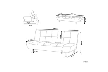 Sovesofa Alsten 182 cm - Grå - Møbler - Sofaer - Sovesofaer - 3 seters sovesofa