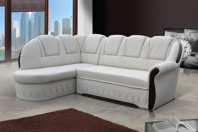 Sovesofa Amillano - Hvit - 3 seters sovesofa