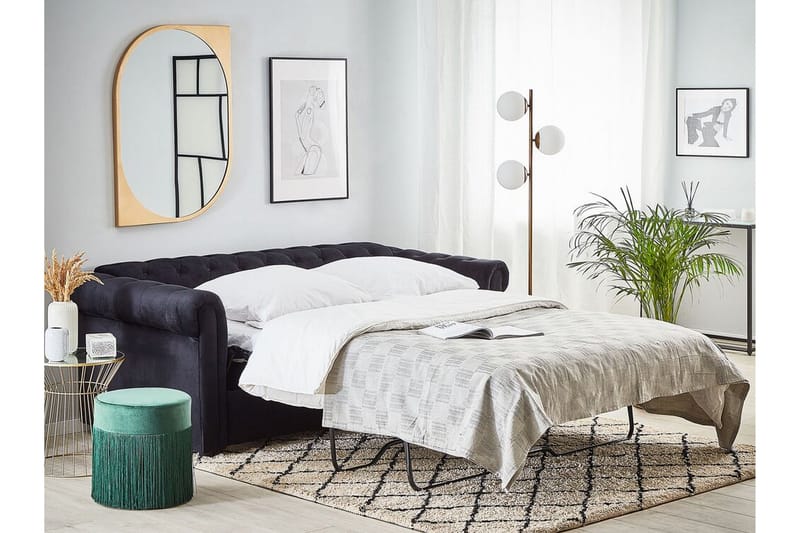 Sovesofa Cayenna - Svart - Møbler - Sofaer - Sovesofaer - 3 seters sovesofa